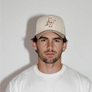 Hutson Beige Embroidered Baseball Cap